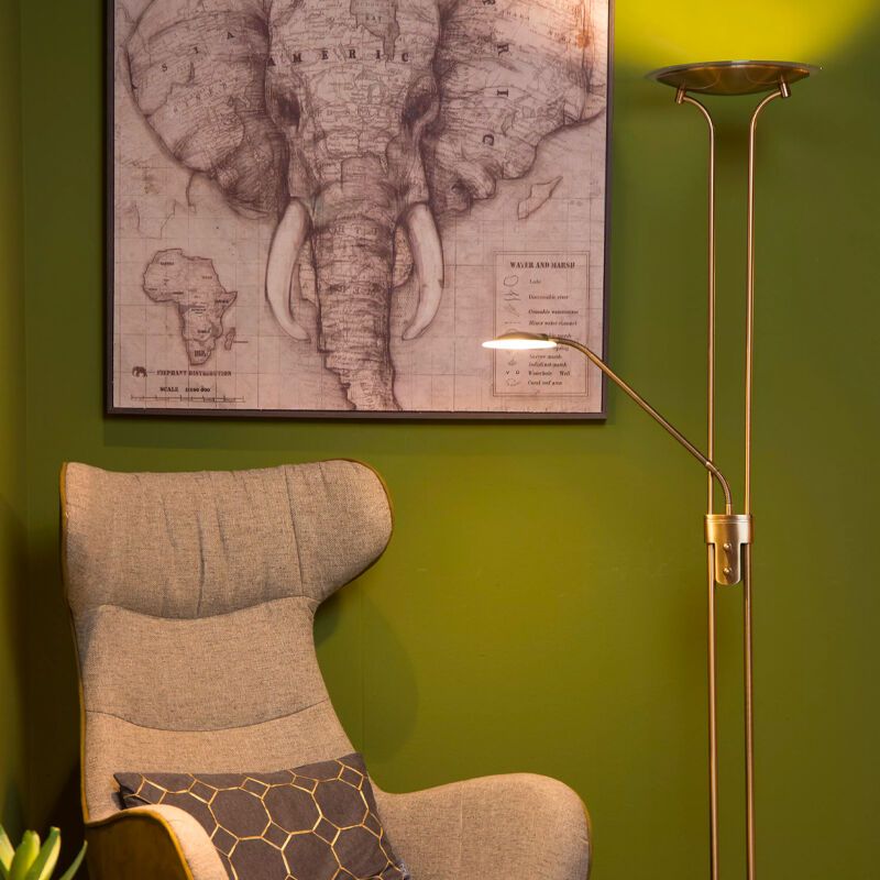 Piantana da lettura da terra moderna di bronzo, Champion, 20W, 3000K LED, con interruttore Piantana da lettura da terra moderna di bronzo, Champion, 20W, 3000K LED, con interruttore