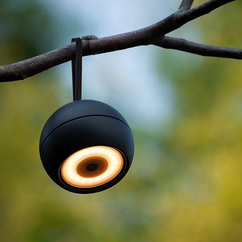 Applique ricaricabile moderna nera, Lunex, 2W, 3000K LED, IP54, con interruttore