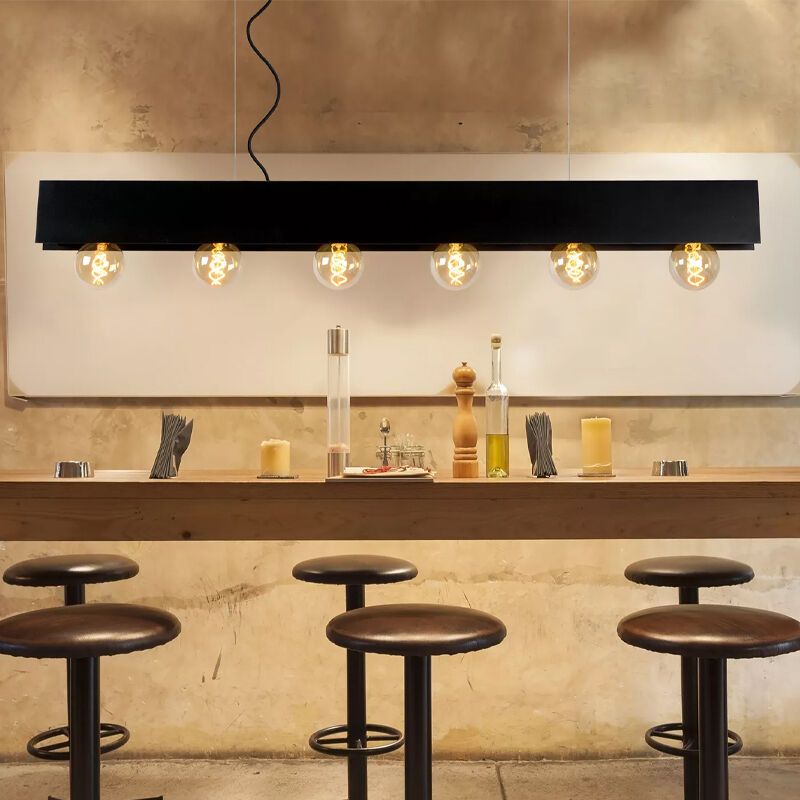 Lampada a sospensione industriale nera, Surtus