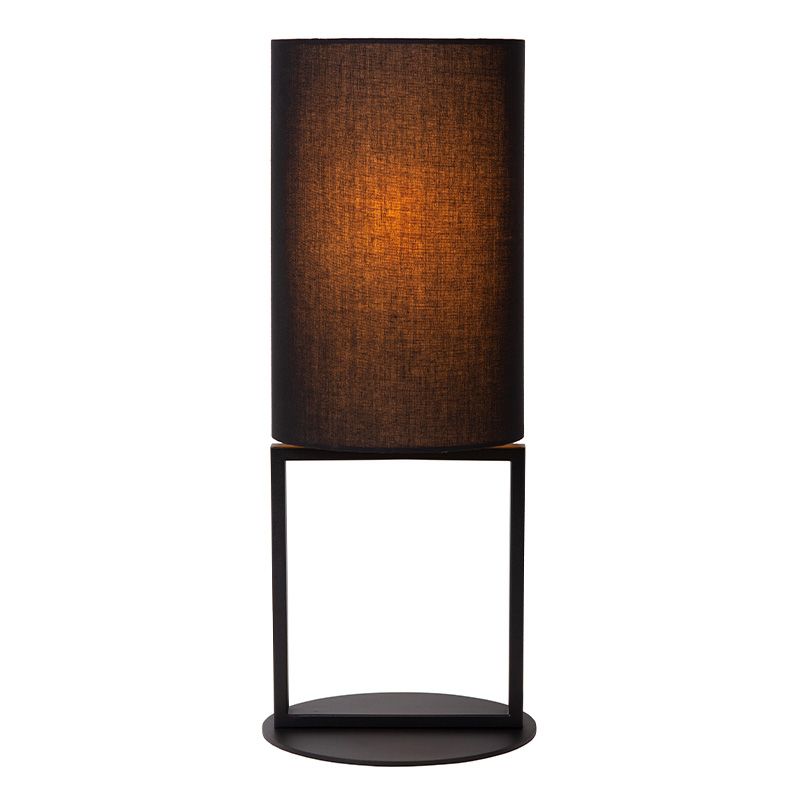 Lampada da tavolo rustica nera, Herman, con interruttore