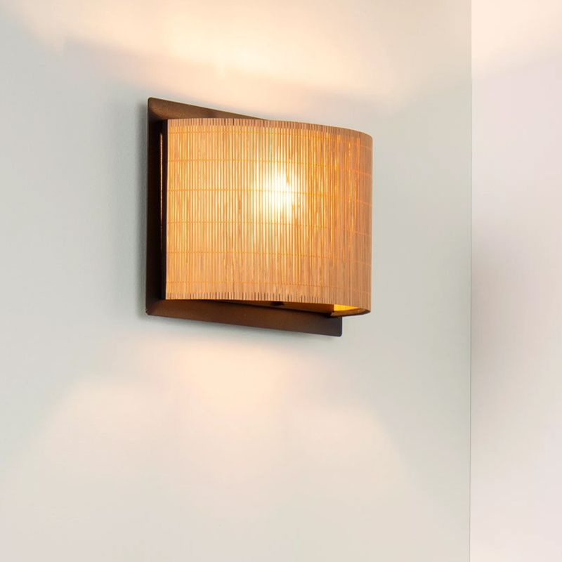 Applique da parete in rattan marrone, Magius