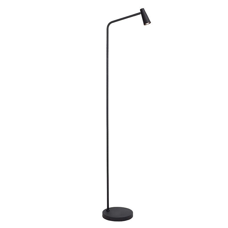 Lampada da terra ricaricabile moderna nera, Stirling, 3W, 2700K LED, controllo touch
