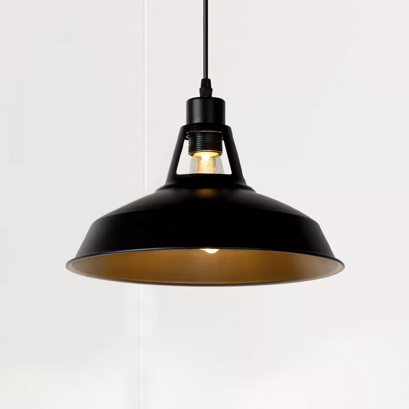Lampada a sospensione industriale nera, Brassy Lampada a sospensione industriale nera, Brassy