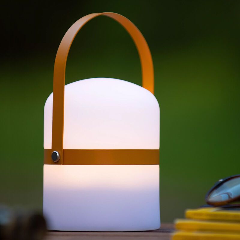 Lampada da tavolo da esterno moderna marrone, Little Joe, 3W, 2700K LED, IP44, con interruttore