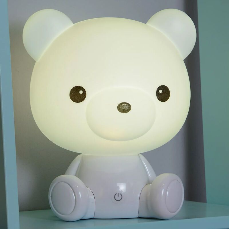 Lampada da tavolo per bambini bianca, Dodo Bear, 3W, 3000K LED Lampada da tavolo per bambini bianca, Dodo Bear, 3W, 3000K LED