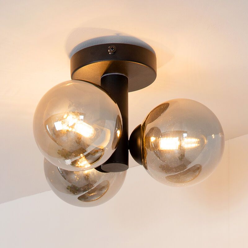 Lampada da soffitto da bagno moderna nera, Trudy, IP44 Lampada da soffitto da bagno moderna nera, Trudy, IP44