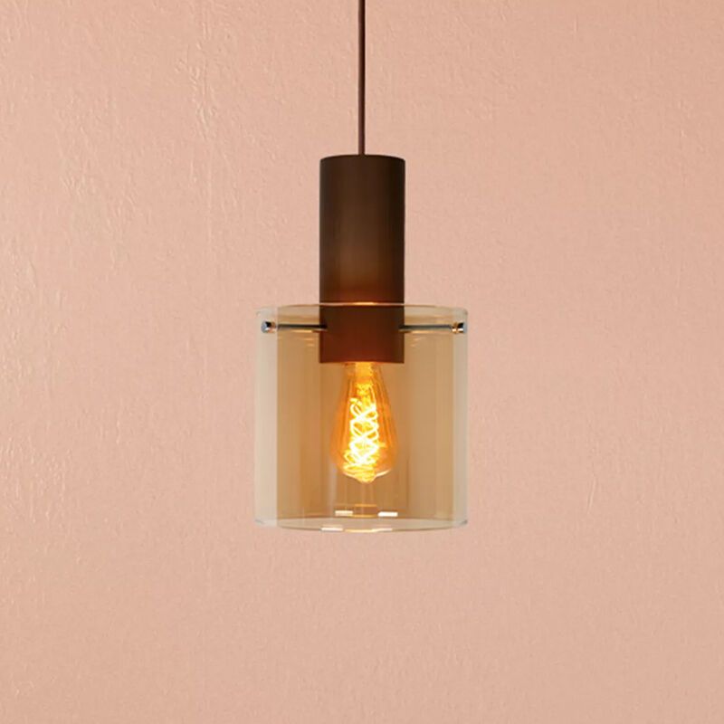 Lampada a sospensione vintage ambrata, Toledo