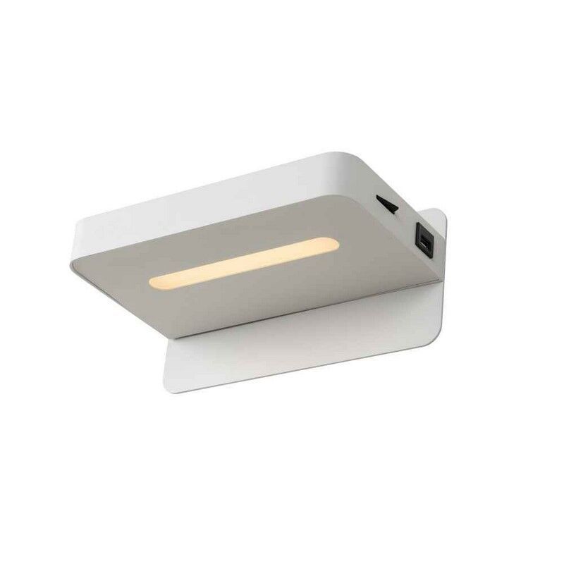 Applique da parete moderna bianca, Atkin, 5W, 2700K LED, con interruttore