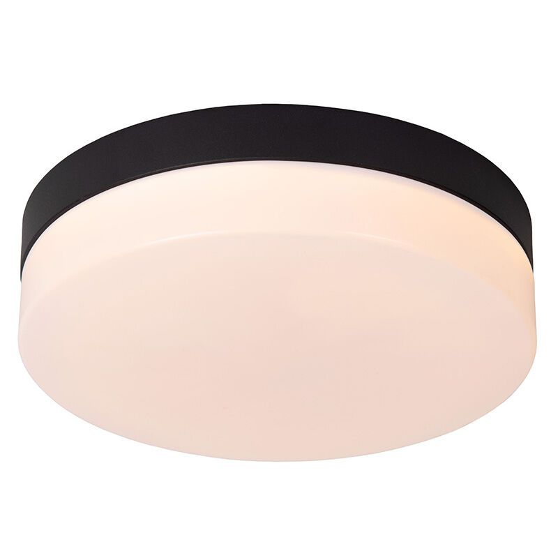 Lampada da soffitto da bagno nera in plastica, Biskit, 12W, 2700K LED, IP44