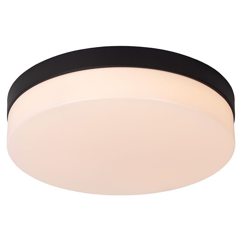 Lampada da soffitto da bagno nera in plastica, Biskit, 18W, 2700K LED, IP44