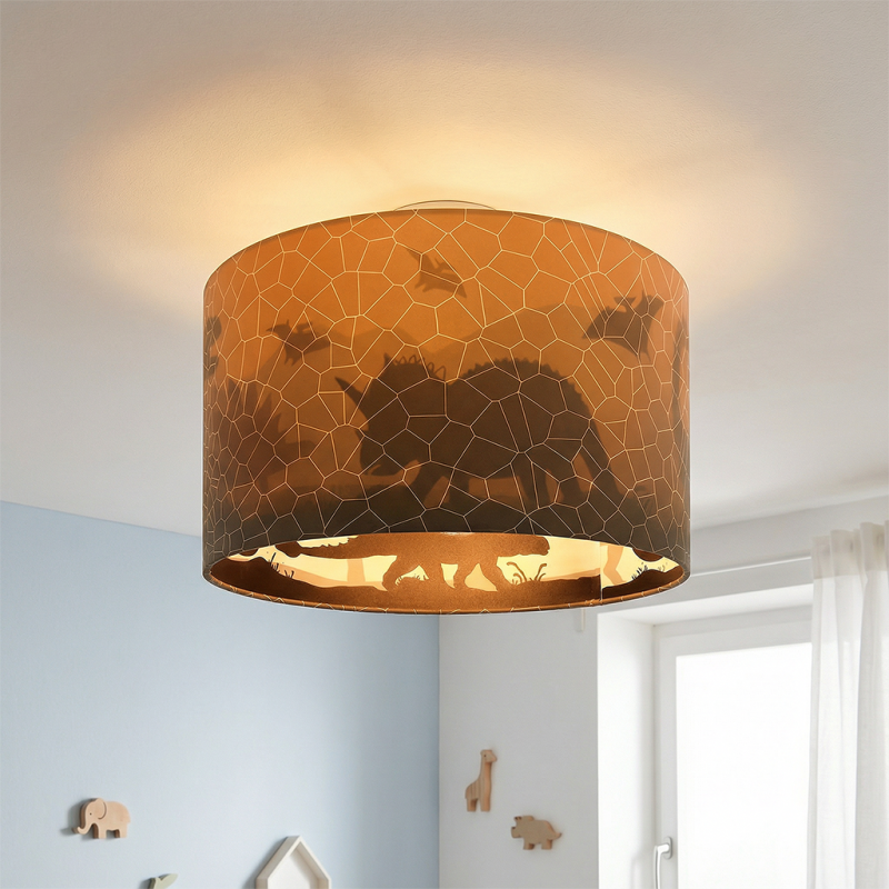 Lampada da soffitto per bambini arancione moderna, Dino