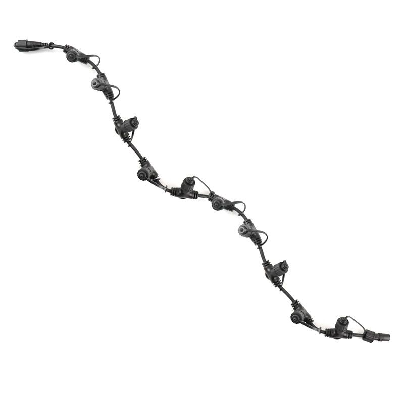 Cavo di distribuzione nero da 1 m, Con 10 uscite Cavo di distribuzione nero da 1 m, Con 10 uscite