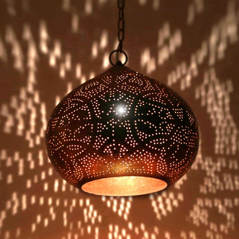 Lampada a sospensione orientale dorata, Noah