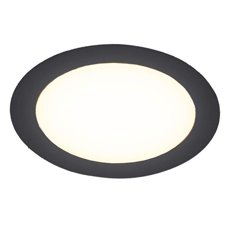 Downlight nero in alluminio, Umbriel, 12W, 4000K LED, IP44 Downlight nero in alluminio, Umbriel, 12W, 4000K LED, IP44