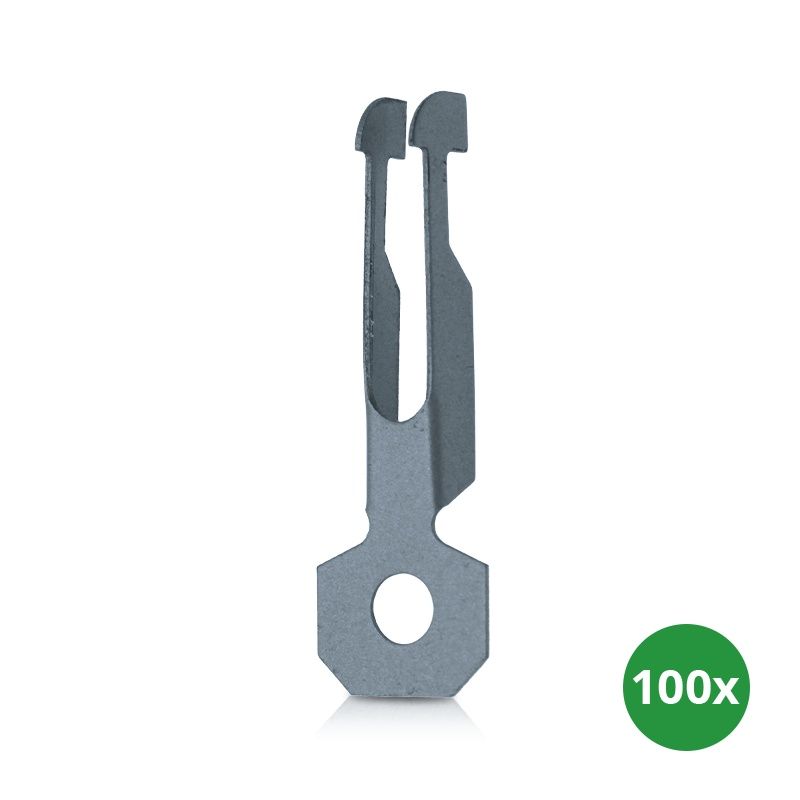 Morsetto a molla per palancole con occhiello per appendere linee luminose (100 pezzi)