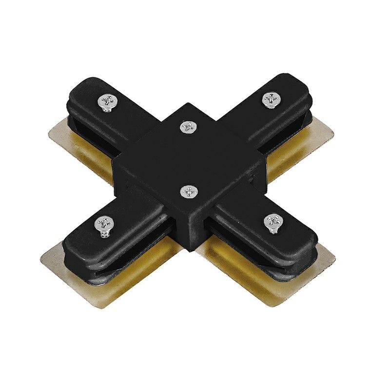Connettore a X per illuminazione a binario monofase, nero