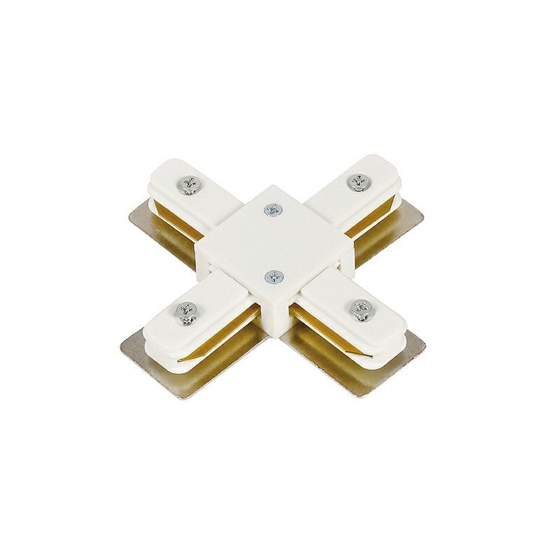 Connettore a X per illuminazione a binario monofase, bianco Connettore a X per illuminazione a binario monofase, bianco