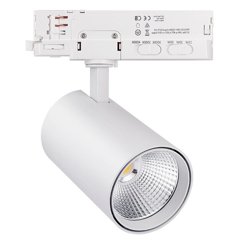 Binario faretto trifasico bianco, Rozina, 10W/20W/30W, white switch LED Binario faretto trifasico bianco, Rozina, 10W/20W/30W, white switch LED