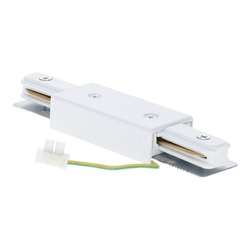 Connettore a forma di I per illuminazione a binario monofase, bianco Connettore a forma di I per illuminazione a binario monofase, bianco