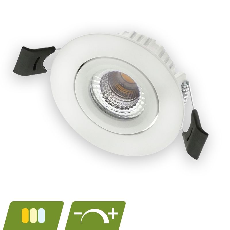 Downlight bianco in alluminio, Phyllis, 5W, white switch LED, IP65