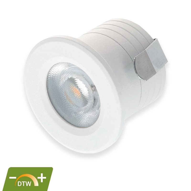 Mini faretto da incasso bianco in alluminio, Philomena, 2W, dim to warm LED, IP44 Mini faretto da incasso bianco in alluminio, Philomena, 2W, dim to warm LED, IP44