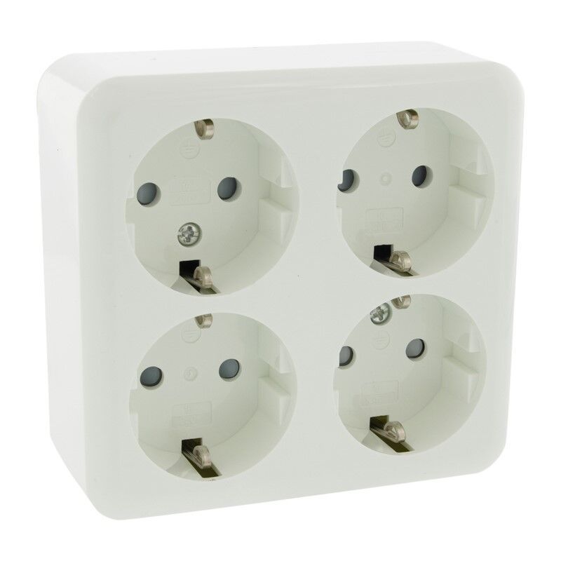 Presa Exin Exo, a plafone, 4 vie, conduttore di protezione, bianco polare Presa Exin Exo, a plafone, 4 vie, conduttore di protezione, bianco polare