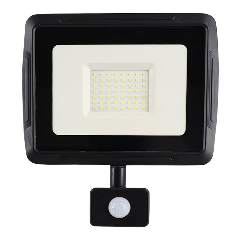 Riflettore con sensore nero in alluminio, Miro, 50W, 6000K LED, IP65