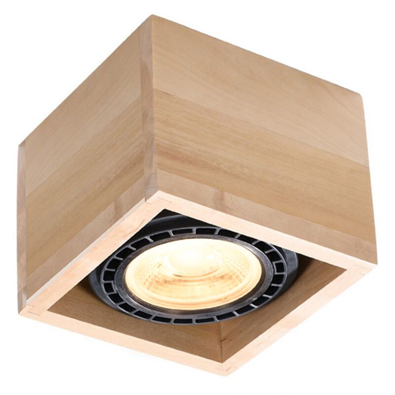 Faretto da superficie in legno marrone, Alfons