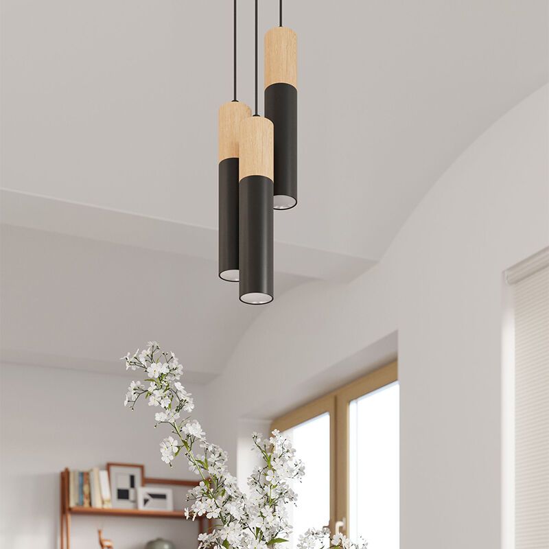 Lampada a sospensione in alluminio marrone, Francesca