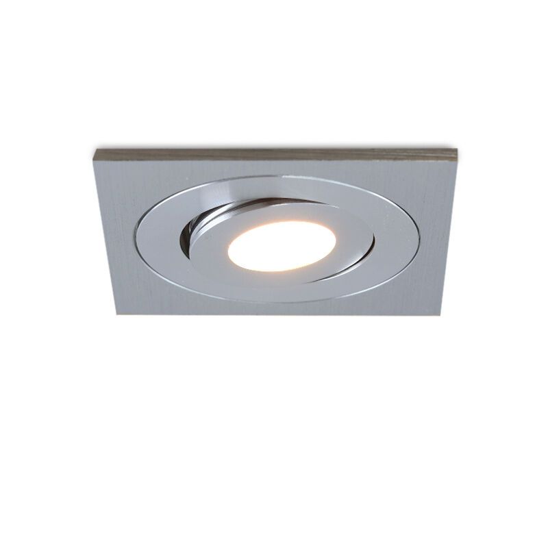 Rona faretto da incasso orientabile quadrato per veranda, IP44, dimmerabile, cromo Rona faretto da incasso orientabile quadrato per veranda, IP44, dimmerabile, cromo