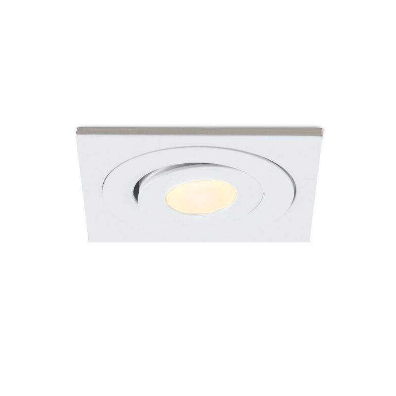 Rona faretto da incasso orientabile quadrato per veranda, IP44, dimmerabile, bianco Rona faretto da incasso orientabile quadrato per veranda, IP44, dimmerabile, bianco