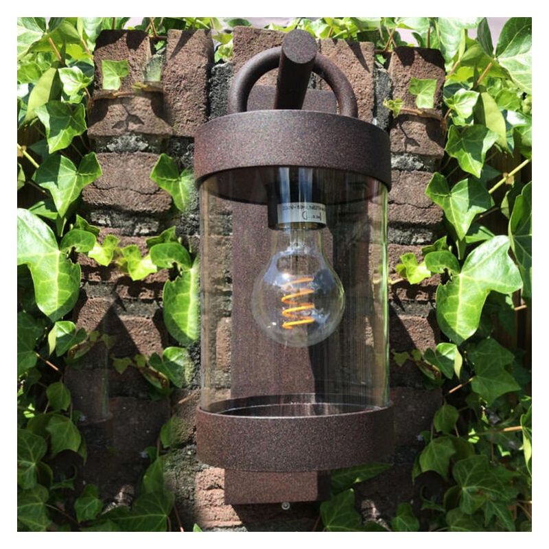 Applique da esterno con sensore crepuscolare rustica color ruggine, Sambesi, IP44