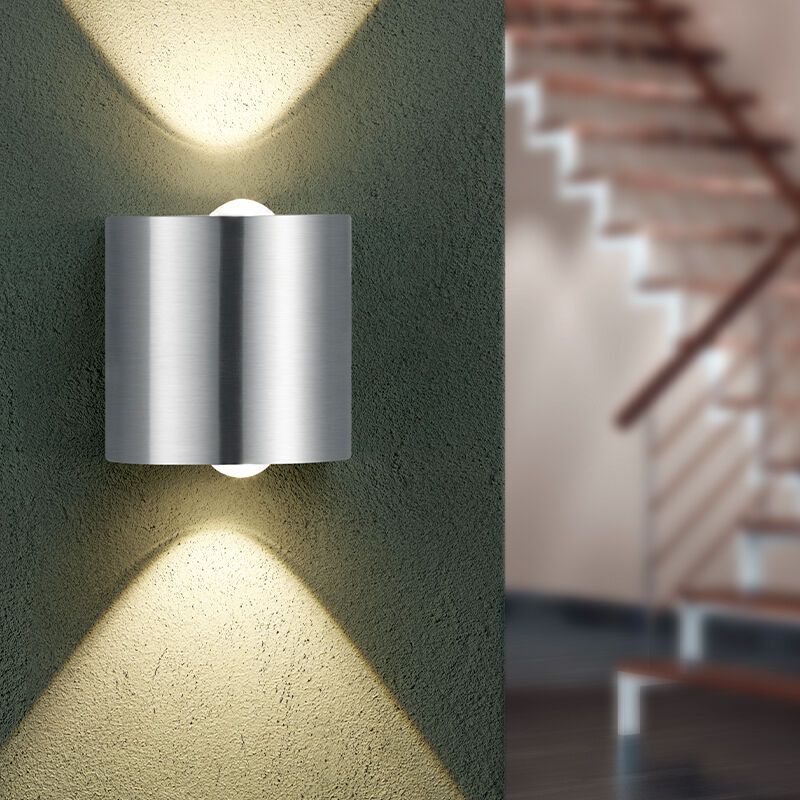 Lampada da parete up down in nichel metallo, Alwyn, 3,2W, 3000K LED Lampada da parete up down in nichel metallo, Alwyn, 3,2W, 3000K LED