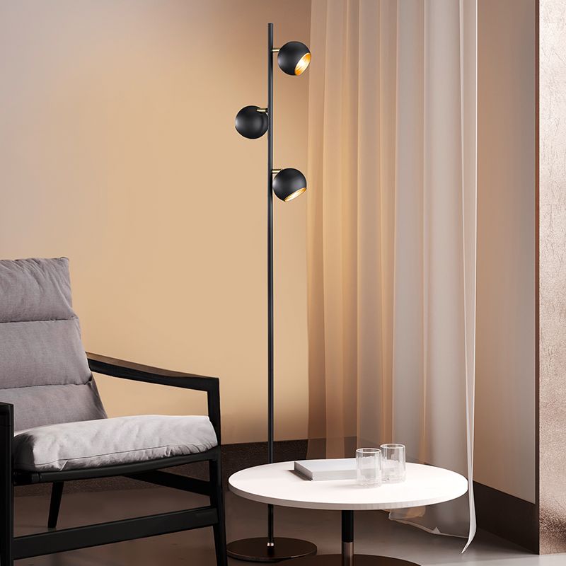 Lampada da terra moderna nera, Prato, con interruttore Lampada da terra moderna nera, Prato, con interruttore