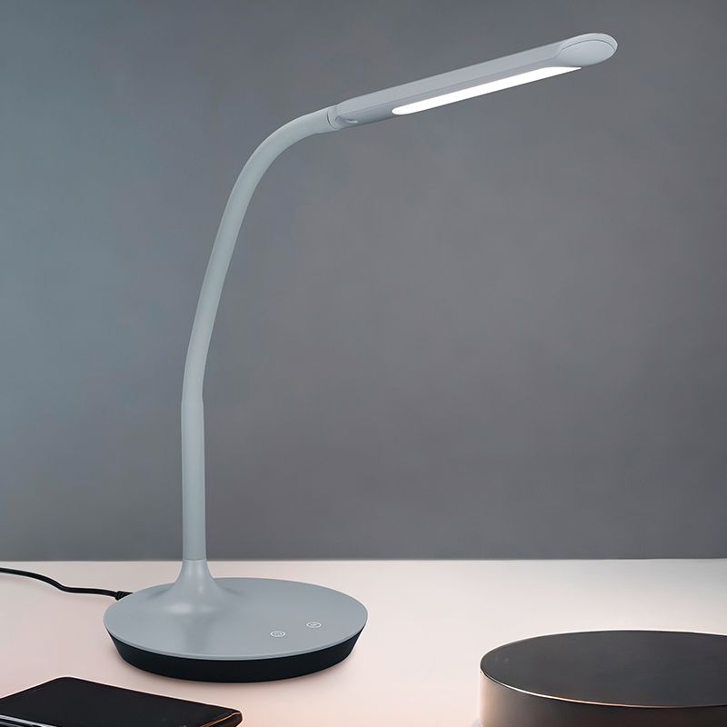 Lampada da scrivania moderna grigia, Yanis, 5W, bianco regolabile tra caldo e freddo LED, con interruttore