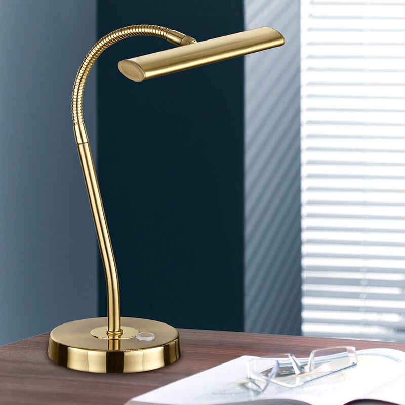 Lampada da tavolo moderna in ottone, Eliza, 4W, 3000K LED, con interruttore