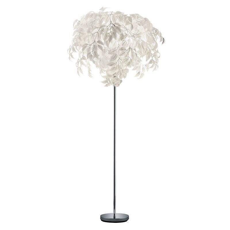 Lampada da terra retrò cromata, Urwa, con interruttore Lampada da terra retrò cromata, Urwa, con interruttore