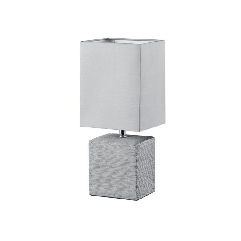 Lampada da tavolo in ceramica grigia, Karola, con interruttore Lampada da tavolo in ceramica grigia, Karola, con interruttore