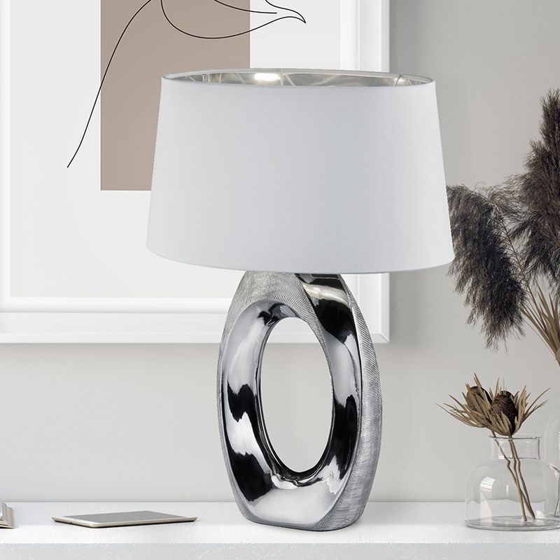 Lampada da tavolo in ceramica argenta, Moldrup, con interruttore