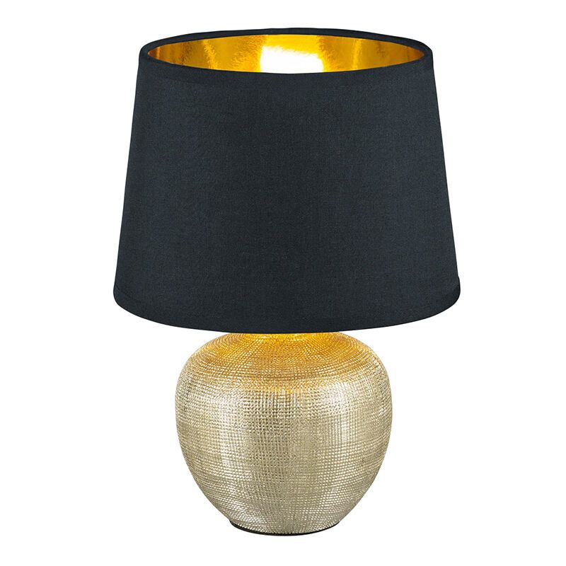 Lampada da tavolo in ceramica dorata, Yet, con interruttore