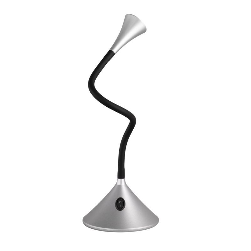 Lampada da scrivania moderna argenta, Yelaisa, 3W, 3000K LED, con interruttore