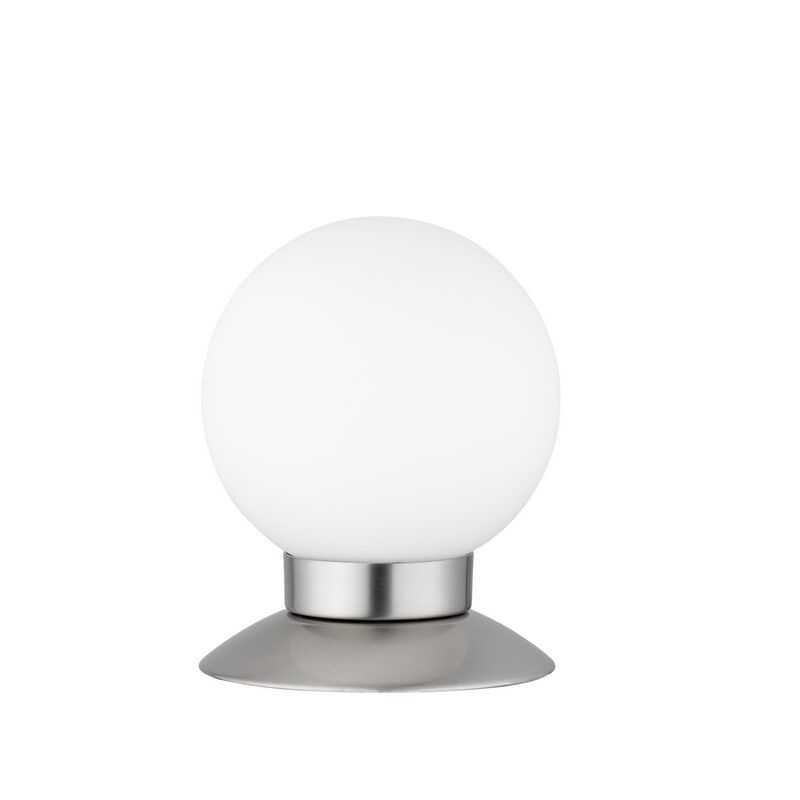 Lampada da tavolo moderna in nichel, Nolan, 3W, 3000K LED, con interruttore