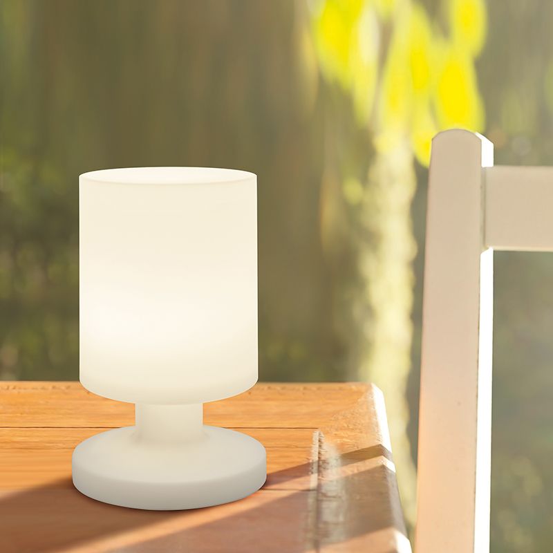 Lampada da tavolo da esterno bianca in plastica, Wiesje, 1,5W, 3000K LED, IP44, con interruttore