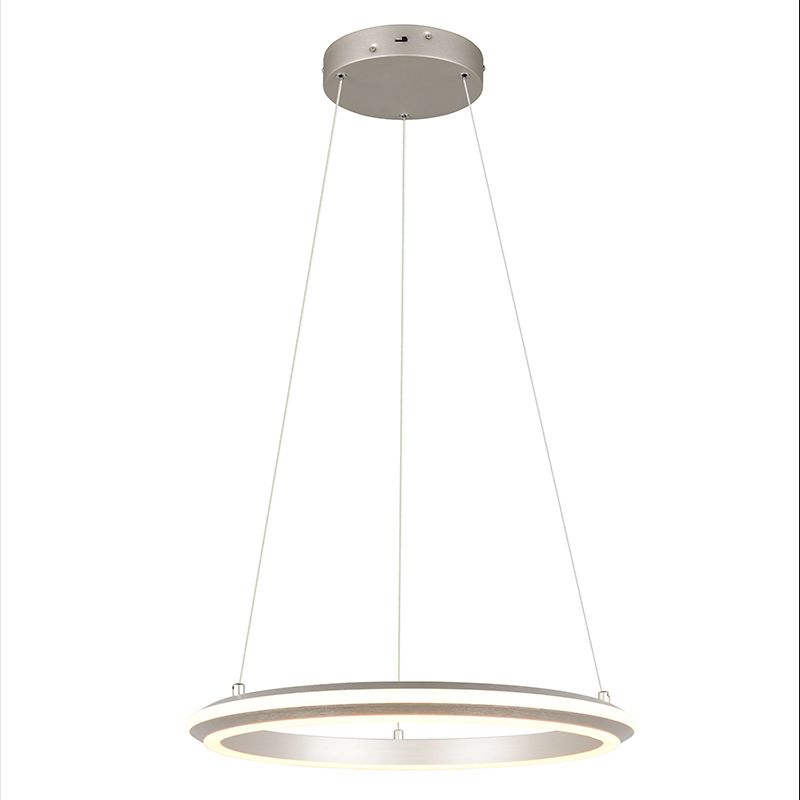 Lampada a sospensione moderna in nichel, Jiry, 34W, white switch LED, dimmer in 3 fasi