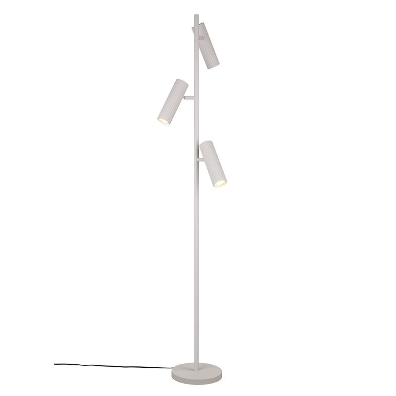 Lampada da terra moderna grigia, Sieb, con interruttore