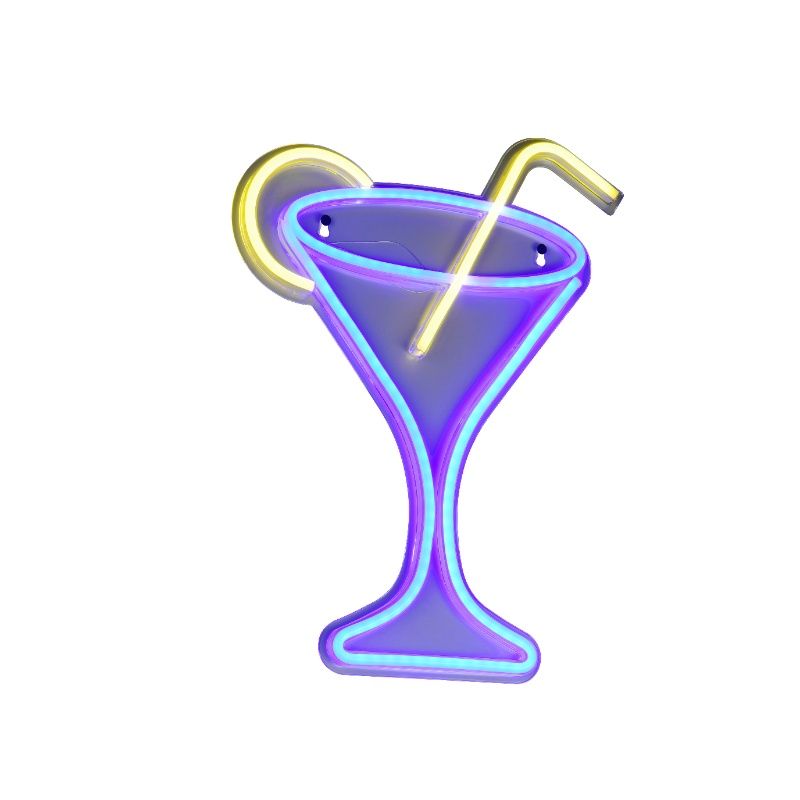 Applique da parete trasparente in plastica, Cheers, 5W, blu LED, con interruttore
