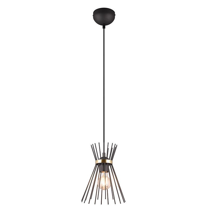 Lampada a sospensione industriale nera, Fransiscus