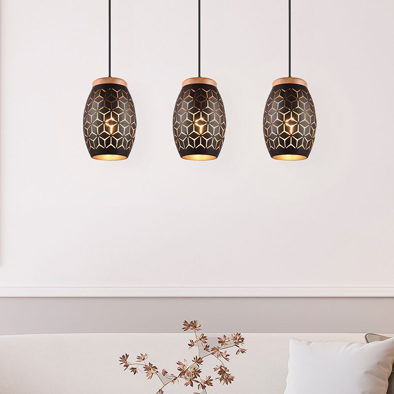 Lampada a sospensione moderna nera, Delana