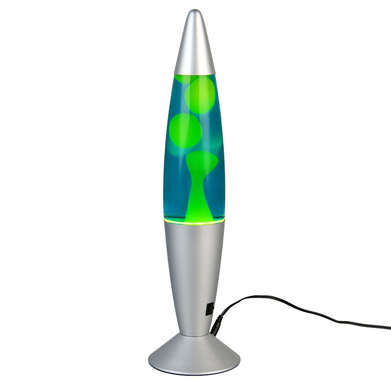 Lampada di lava verde in vetro, Coert, 21W, 3000K LED, con interruttore
