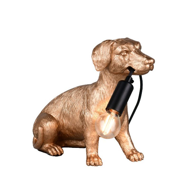 Lampada da tavolo dorata in plastica, Doggo
